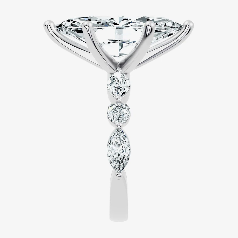 Signature By Modern Bride (F-G / Vs2-Si1) Womens CT. T.W. Lab Grown White Diamond 14K Gold Marquise Side Stone Engagement Ring