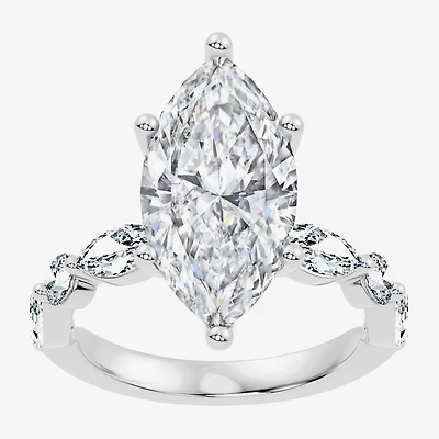 Signature By Modern Bride (F-G / Vs2-Si1) Womens CT. T.W. Lab Grown White Diamond 14K Gold Marquise Side Stone Engagement Ring