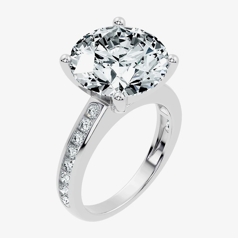 Signature By Modern Bride (F-G / Vs2-Si1) Womens 1/2 Ct. T.W. Lab Grown White Diamond 14K Gold Round Side Stone Engagement Ring