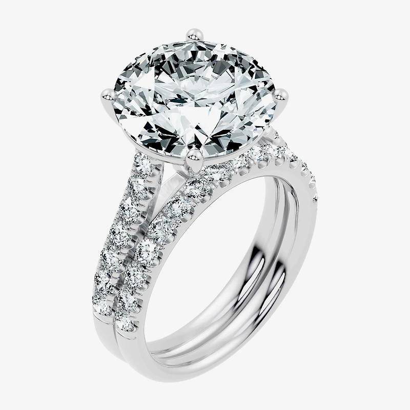 Signature By Modern Bride (F-G / Vs2-Si1) Womens Ct.T.W. Lab Grown White Diamond 14K Gold Round Side Stone Bridal Set