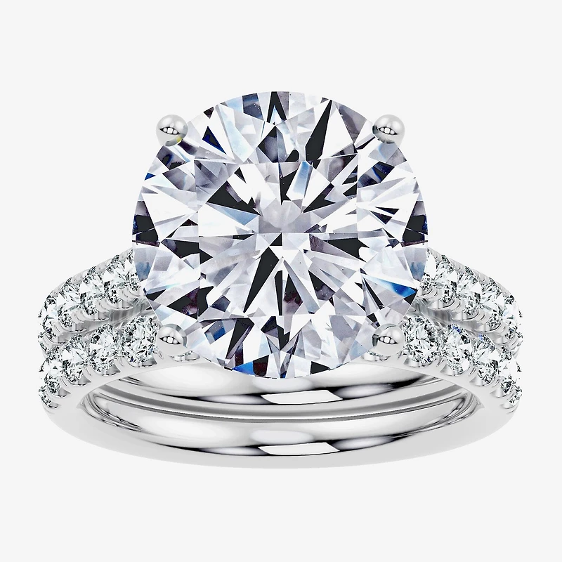 Signature By Modern Bride (F-G / Vs2-Si1) Womens Ct.T.W. Lab Grown White Diamond 14K Gold Round Side Stone Bridal Set