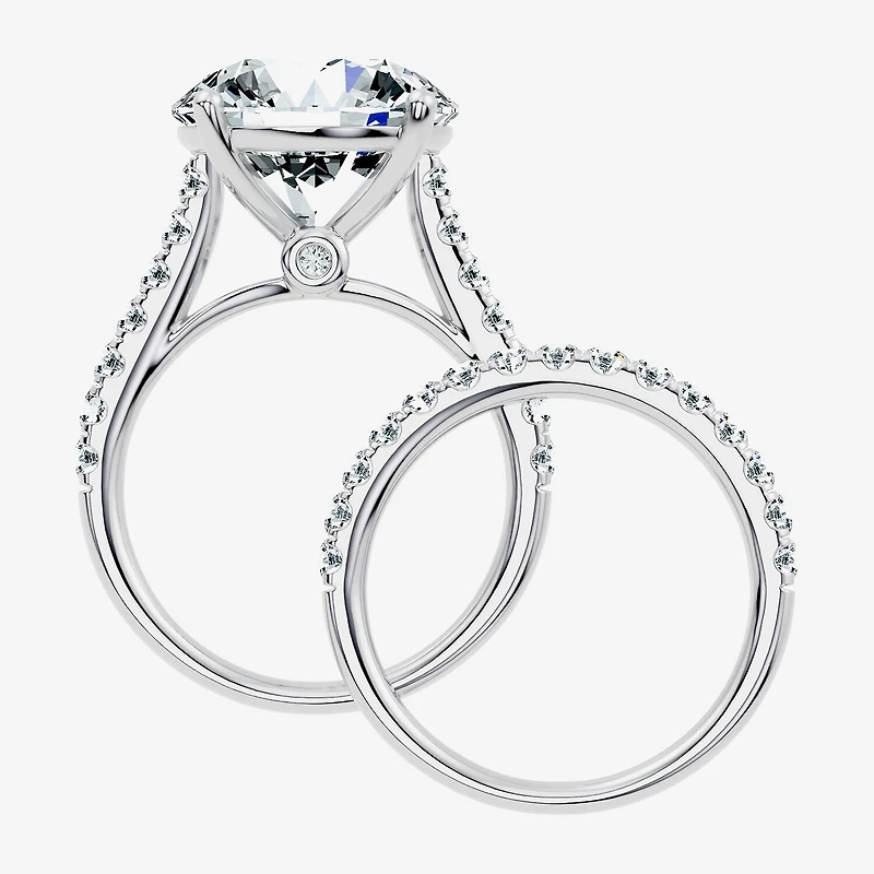 Signature By Modern Bride (F-G / Vs2-Si1) Womens Ct.T.W. Lab Grown White Diamond 14K Gold Round Side Stone Bridal Set