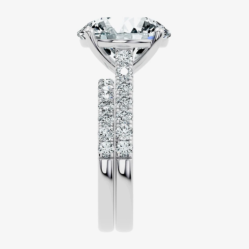 Signature By Modern Bride (F-G / Vs2-Si1) Womens Ct.T.W. Lab Grown White Diamond 14K Gold Round Side Stone Bridal Set