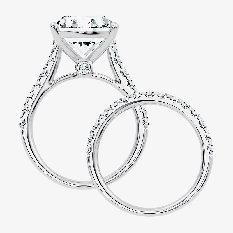 Signature By Modern Bride (F-G / Vs2-Si1) Womens Ct.T.W. Lab Grown White Diamond 14K Gold Oval Side Stone Bridal Set