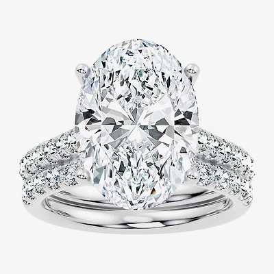 Signature By Modern Bride (F-G / Vs2-Si1) Womens Ct.T.W. Lab Grown White Diamond 14K Gold Oval Side Stone Bridal Set