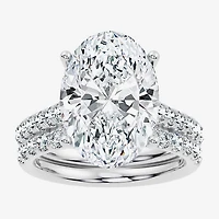 Signature By Modern Bride (F-G / Vs2-Si1) Womens Ct.T.W. Lab Grown White Diamond 14K Gold Oval Side Stone Bridal Set