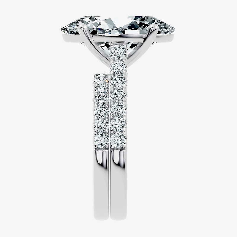Signature By Modern Bride (F-G / Vs2-Si1) Womens Ct.T.W. Lab Grown White Diamond 14K Gold Oval Side Stone Bridal Set