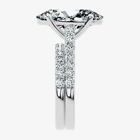 Signature By Modern Bride (F-G / Vs2-Si1) Womens Ct.T.W. Lab Grown White Diamond 14K Gold Oval Side Stone Bridal Set