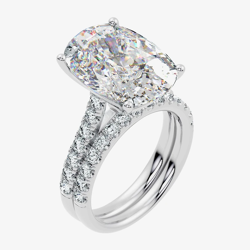 Signature By Modern Bride (F-G / Vs2-Si1) Womens Ct.T.W. Lab Grown White Diamond 14K Gold Cushion Side Stone Bridal Set