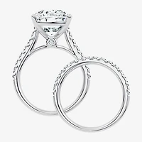 Signature By Modern Bride (F-G / Vs2-Si1) Womens Ct.T.W. Lab Grown White Diamond 14K Gold Cushion Side Stone Bridal Set