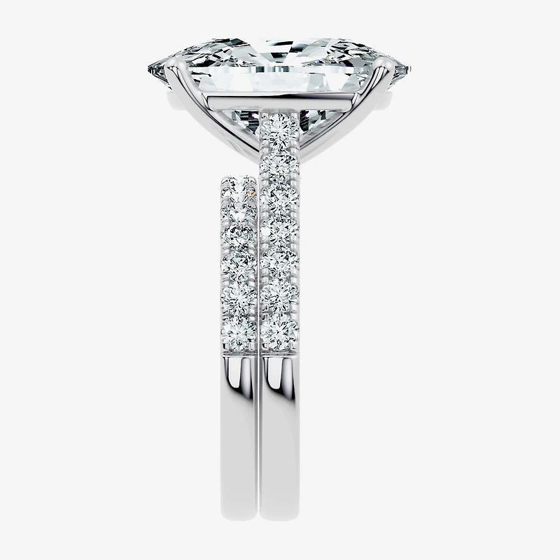 Signature By Modern Bride (F-G / Vs2-Si1) Womens Ct.T.W. Lab Grown White Diamond 14K Gold Cushion Side Stone Bridal Set