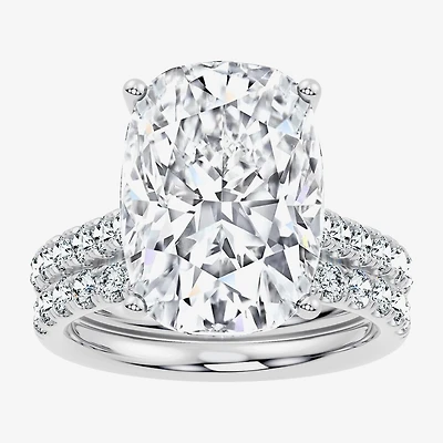 Signature By Modern Bride (F-G / Vs2-Si1) Womens Ct.T.W. Lab Grown White Diamond 14K Gold Cushion Side Stone Bridal Set