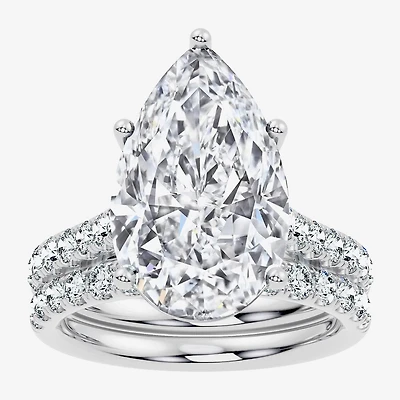 Signature By Modern Bride (F-G / Vs2-Si1) Womens Ct.T.W. Lab Grown White Diamond 14K Gold Pear Side Stone Bridal Set