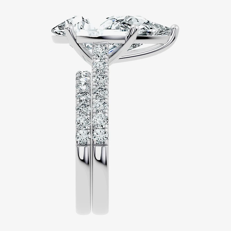 Signature By Modern Bride (F-G / Vs2-Si1) Womens Ct.T.W. Lab Grown White Diamond 14K Gold Pear Side Stone Bridal Set