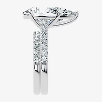 Signature By Modern Bride (F-G / Vs2-Si1) Womens Ct.T.W. Lab Grown White Diamond 14K Gold Pear Side Stone Bridal Set
