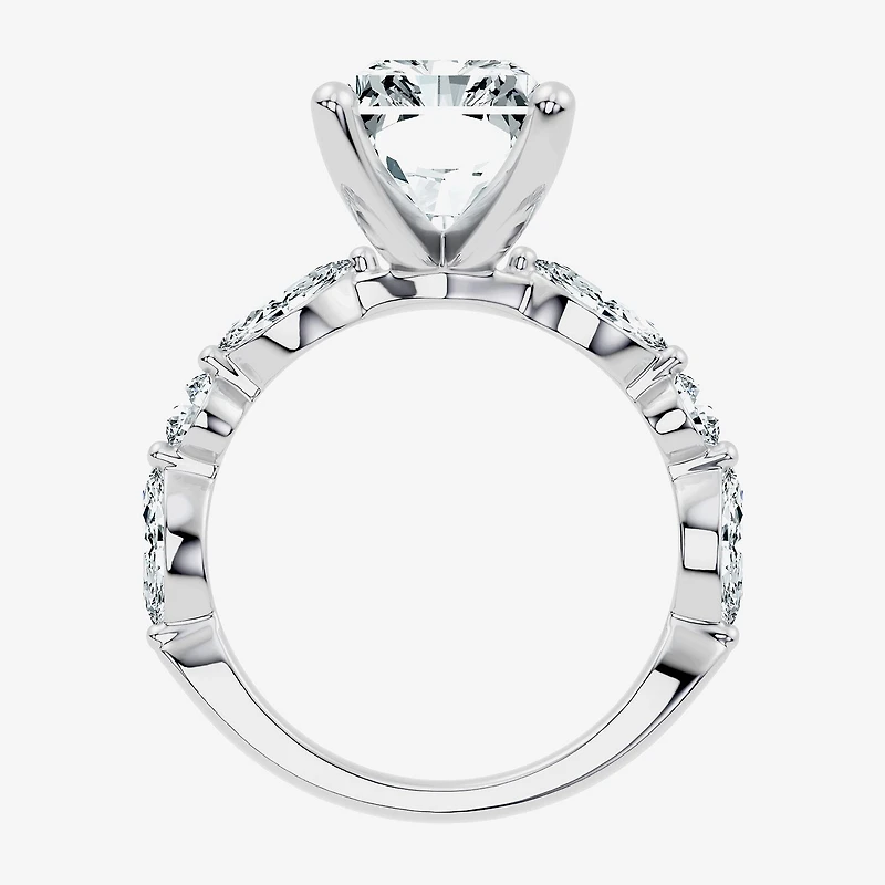 Signature By Modern Bride (F-G / Vs2-Si1) Womens CT. T.W. Lab Grown White Diamond 14K Gold Rectangular Side Stone Engagement Ring