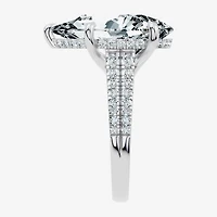 Signature By Modern Bride (F-G / Vs2-Si1) Womens 1/2 Ct. T.W. Lab Grown White Diamond 14K Gold Pear Side Stone Engagement Ring