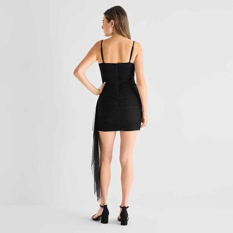 City Triangle Womens Juniors Sweetheart Neck Sleeveless Bodycon Dress