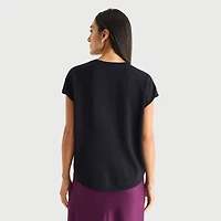Worthington Womens Crew Neck Sleeveless Pullover Sweater