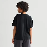 Hurley Womens Juniors Crew Neck Short Sleeve Loose Fit Graphic T-Shirt