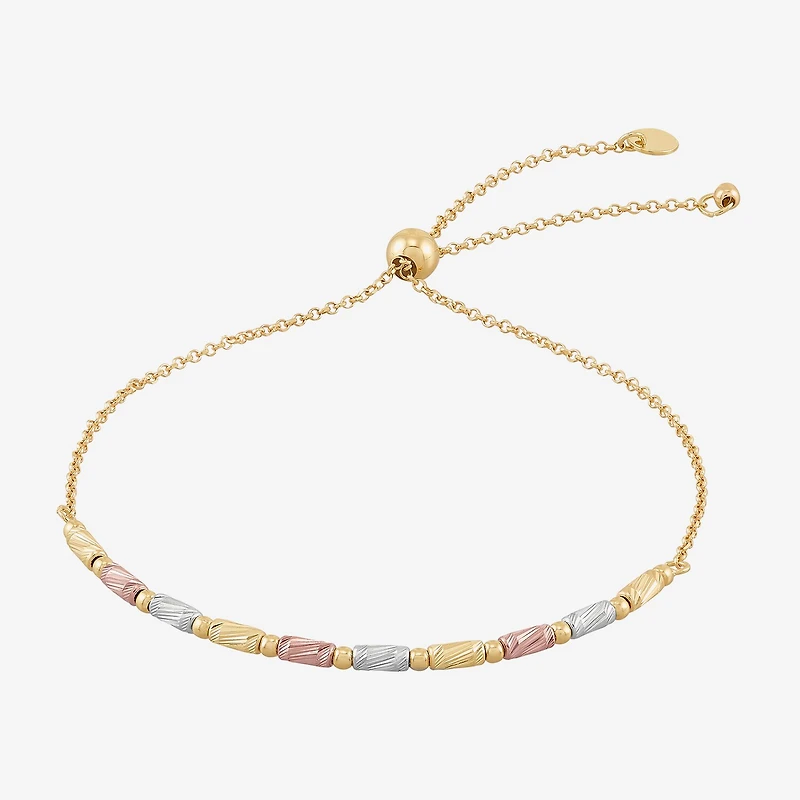 Made in Italy Womens 10K Tri-Color Gold Bolo Bracelet