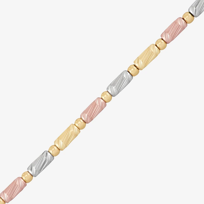 Made in Italy Womens 10K Tri-Color Gold Bolo Bracelet