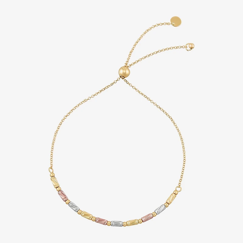 Made in Italy Womens 10K Tri-Color Gold Bolo Bracelet