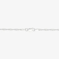 Womens Sterling Silver 24 Inch Singapore Chain Necklace