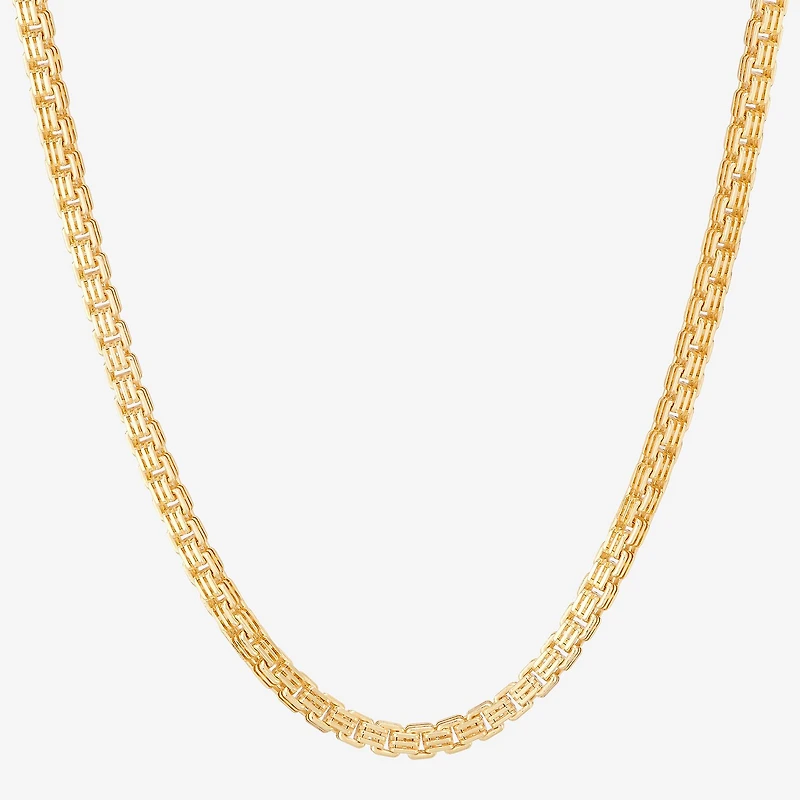 Womens 18K Gold Over Silver Inch Box Chain Necklace