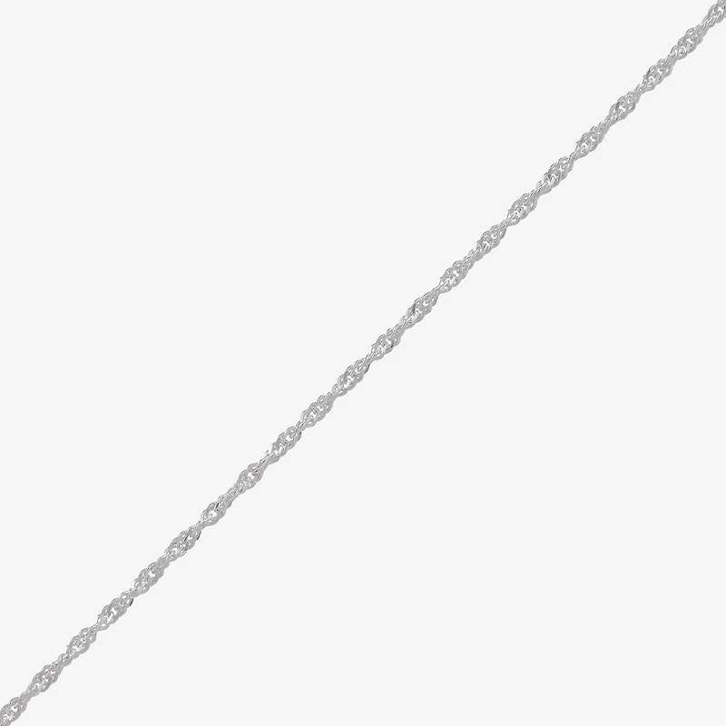 Womens Sterling Silver 16 Inch Singapore Chain Necklace