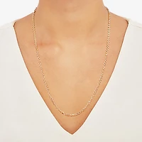 Womens 18K Gold Over Silver 24 Inch Cable Chain Necklace
