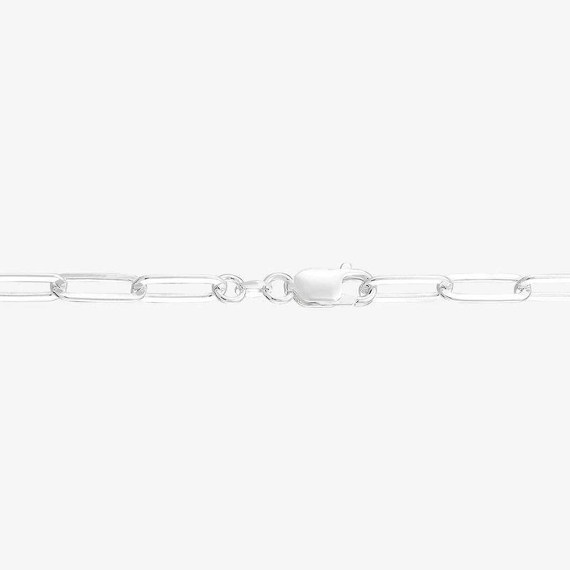 Womens Sterling Silver Inch Paperclip Chain Necklace