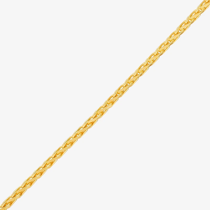 Womens 24K Gold Over Silver 16 Inch Wheat Chain Necklace