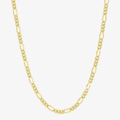 Mens 18K Gold Over Silver 24 Inch Figaro Chain Necklace