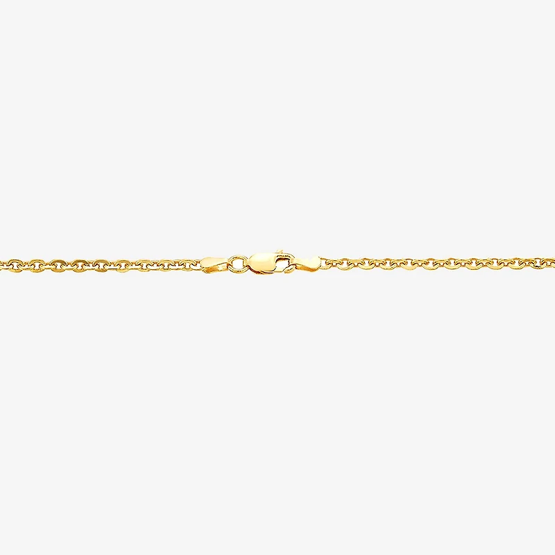 Womens 18K Gold Over Silver 24 Inch Cable Chain Necklace