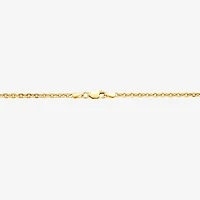 Womens 18K Gold Over Silver 24 Inch Cable Chain Necklace