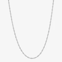 Womens Sterling Silver 24 Inch Singapore Chain Necklace