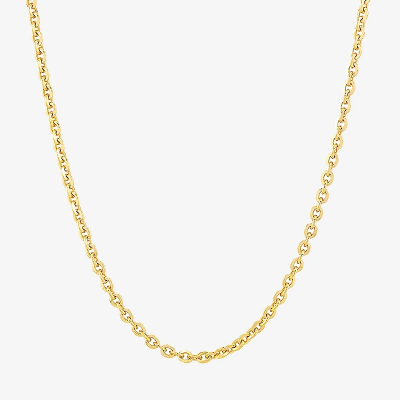 Womens 18K Gold Over Silver 24 Inch Cable Chain Necklace