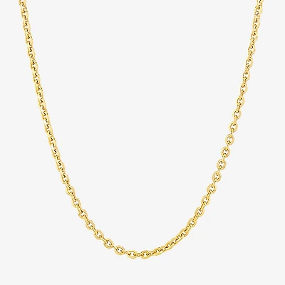 Womens 18K Gold Over Silver 24 Inch Cable Chain Necklace