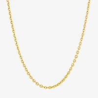 Womens 18K Gold Over Silver 24 Inch Cable Chain Necklace