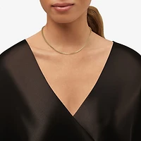 Womens 18K Gold Over Silver Inch Box Chain Necklace