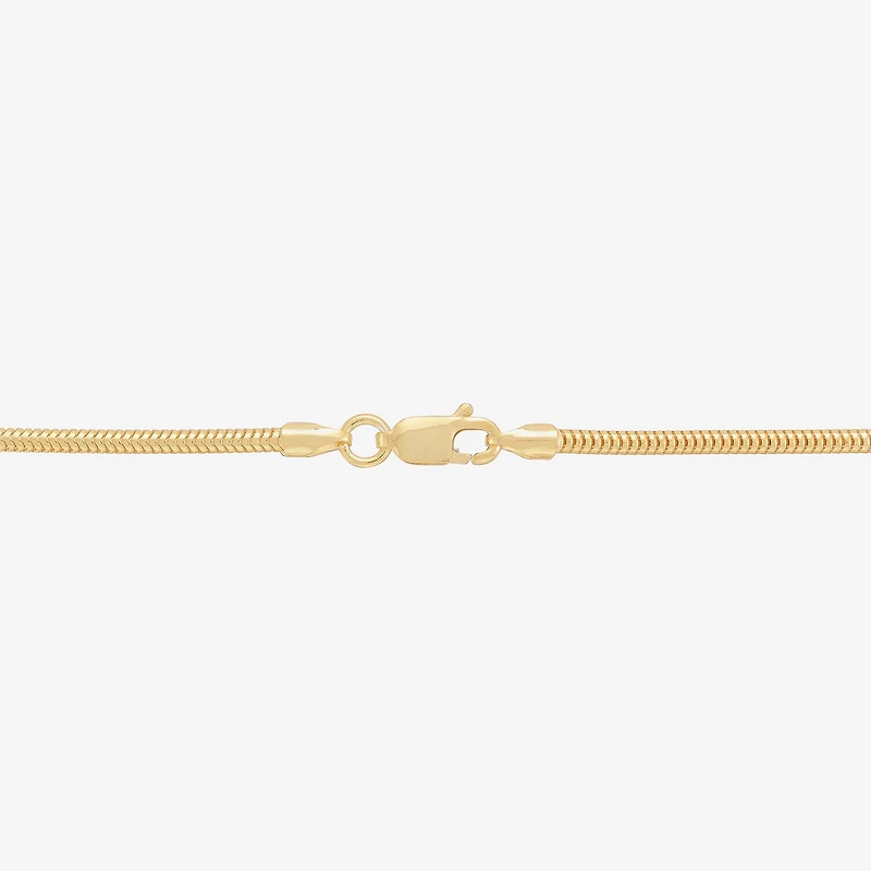 Womens 24K Gold Over Silver Inch Snake Chain Necklace