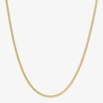 Womens 24K Gold Over Silver 24 Inch Snake Chain Necklace