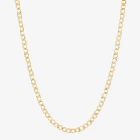Womens 18K Gold Over Silver Inch Curb Chain Necklace