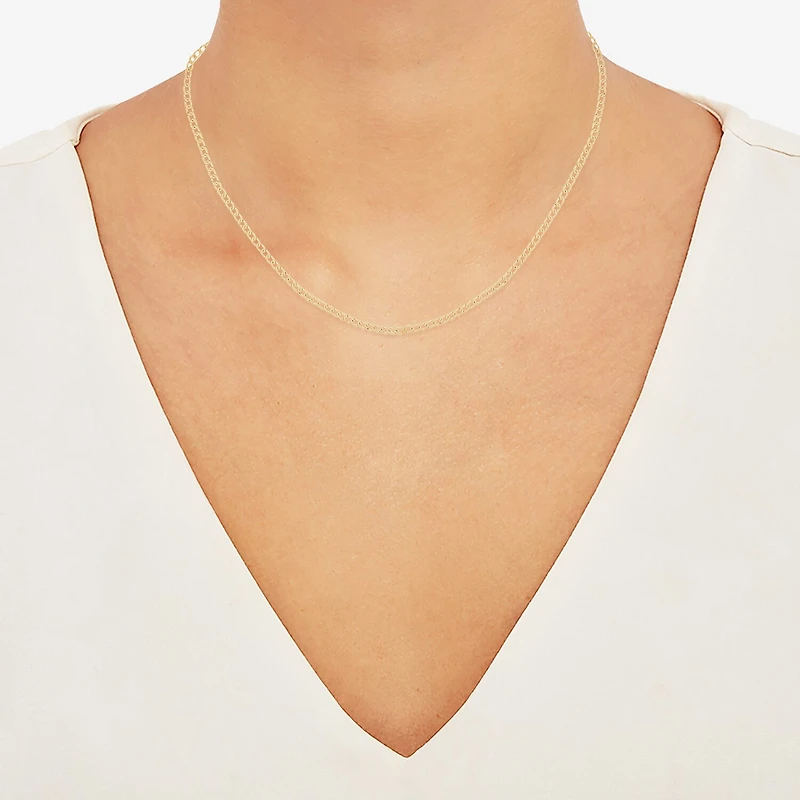 Womens 18K Gold Over Silver Inch Curb Chain Necklace