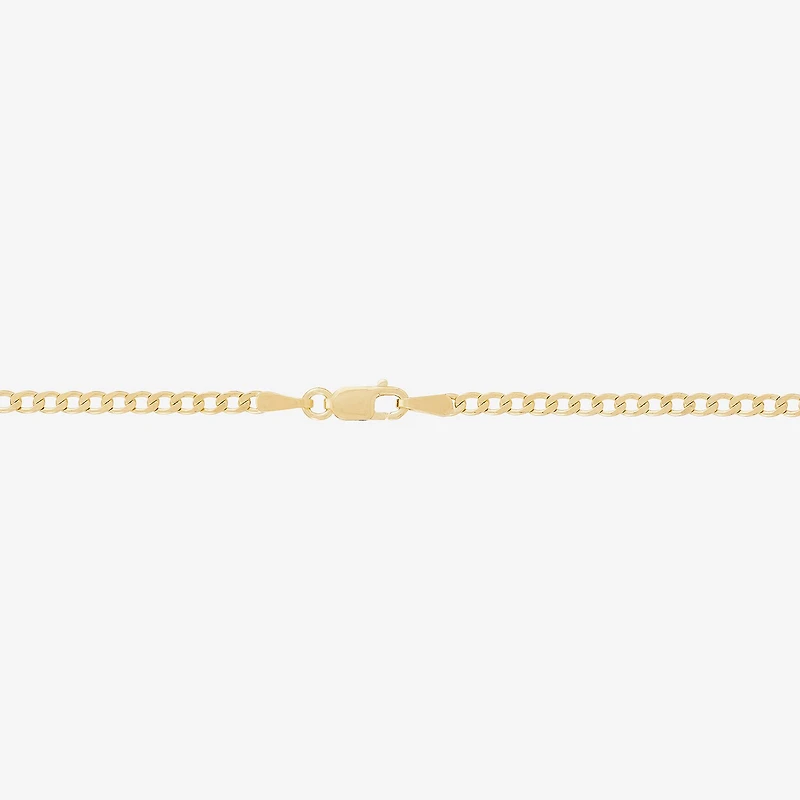 Womens 18K Gold Over Silver Inch Curb Chain Necklace