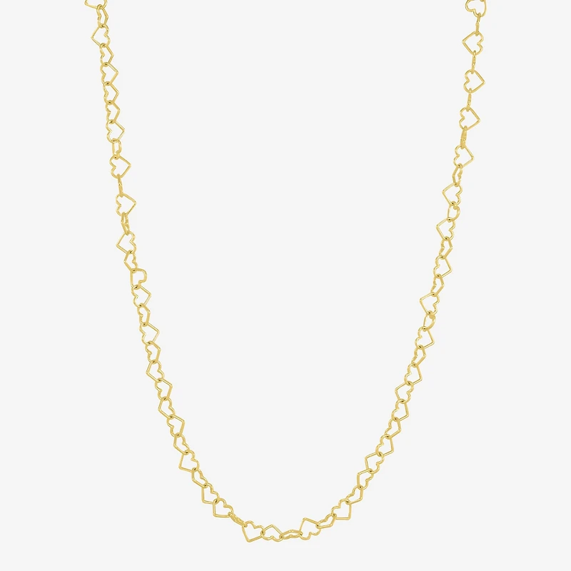 Womens 18K Gold Over Silver 16 Inch Link Chain Necklace