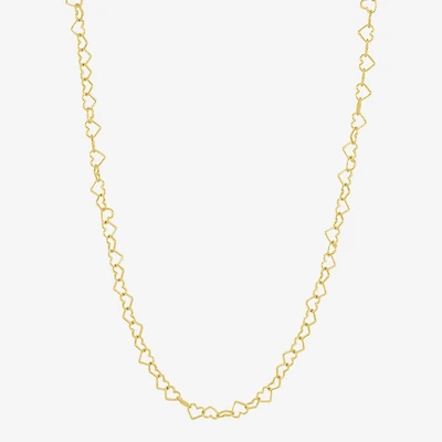 Womens 18K Gold Over Silver 16 Inch Link Chain Necklace