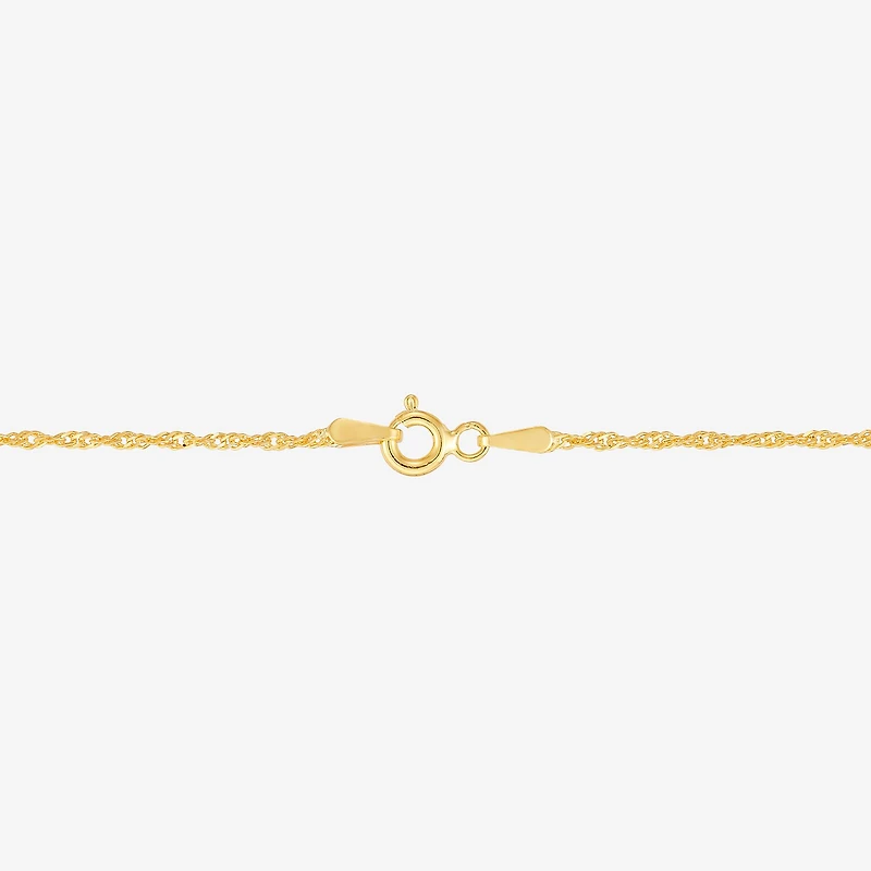 Womens 24K Gold Over Silver 16 Inch Singapore Chain Necklace