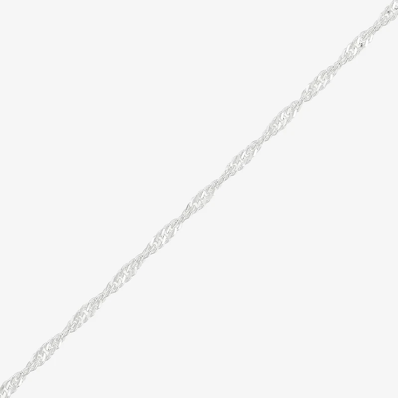 Womens Sterling Silver 16 Inch Singapore Chain Necklace
